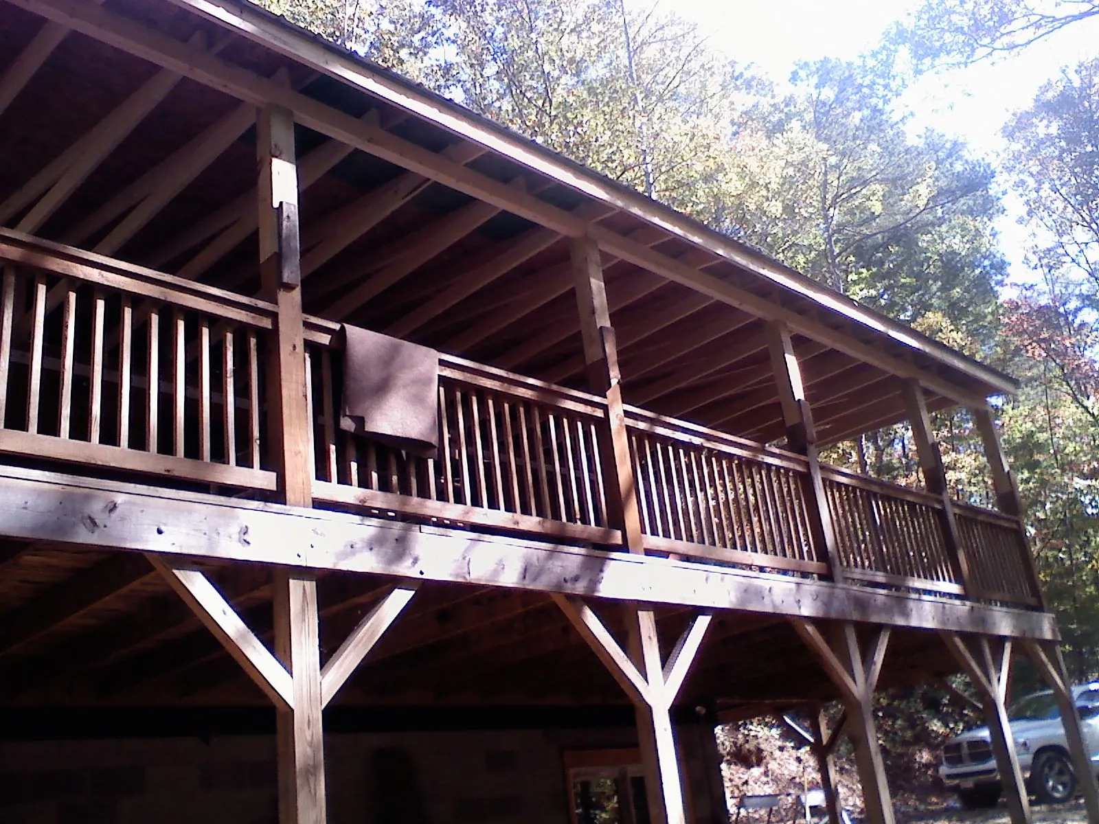 Timber framing under a new elevated porch and deck — Roof Leak Repair in Bonaire by Roofing Brothers